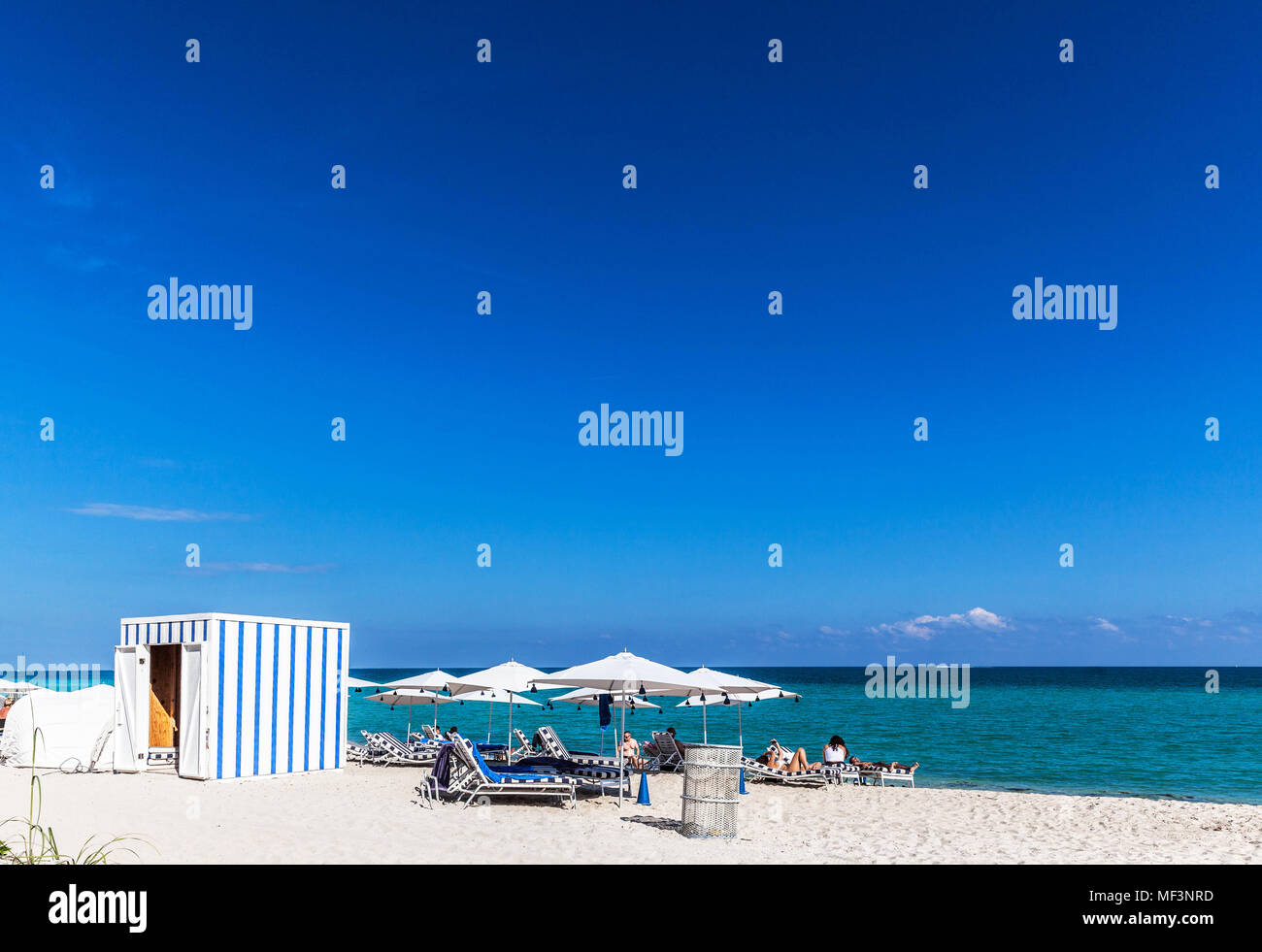 Recreational sandy beach, Miami Beach, Miami, Florida, USA. Stock Photo
