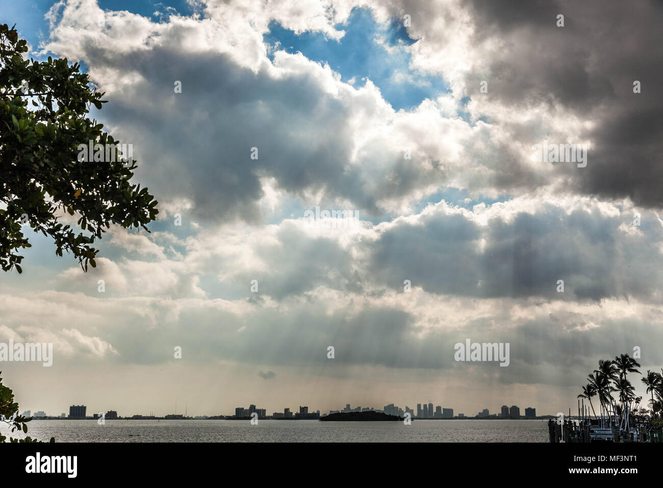 Cloudy sky on Miami Beach, Miami, Florida, USA. Stock Photo