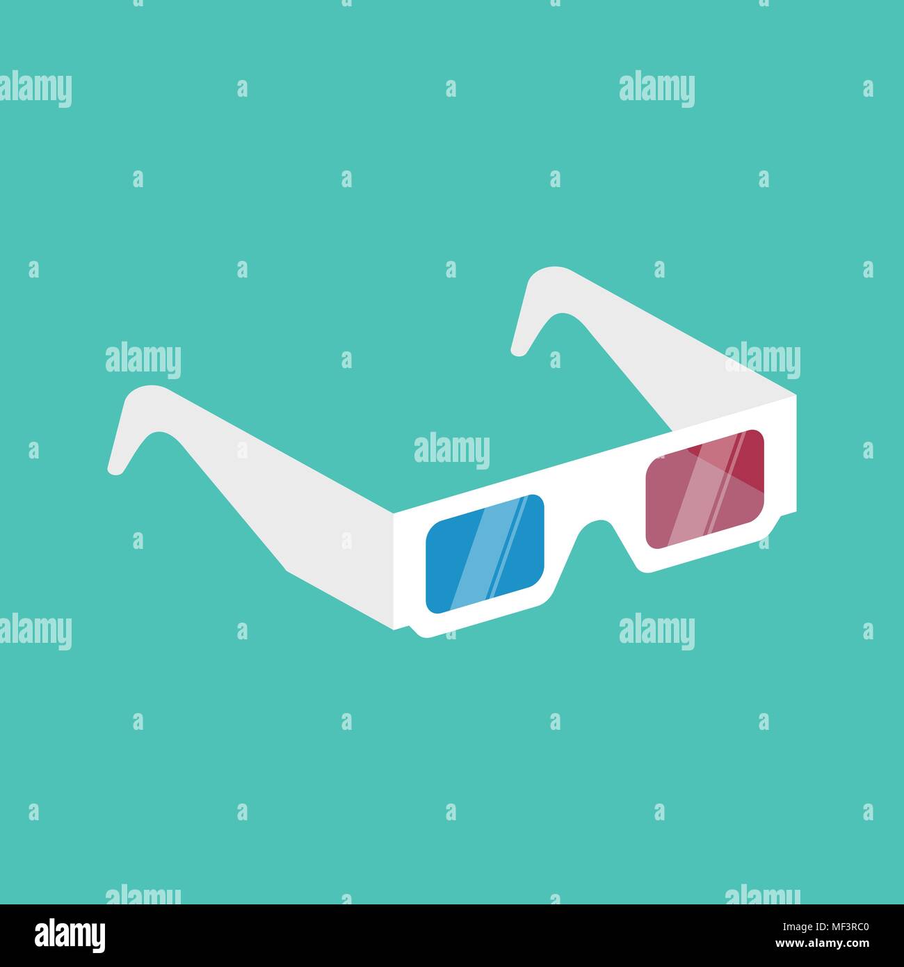 3D cinema glasses isometric. Vector illustration Stock Vector