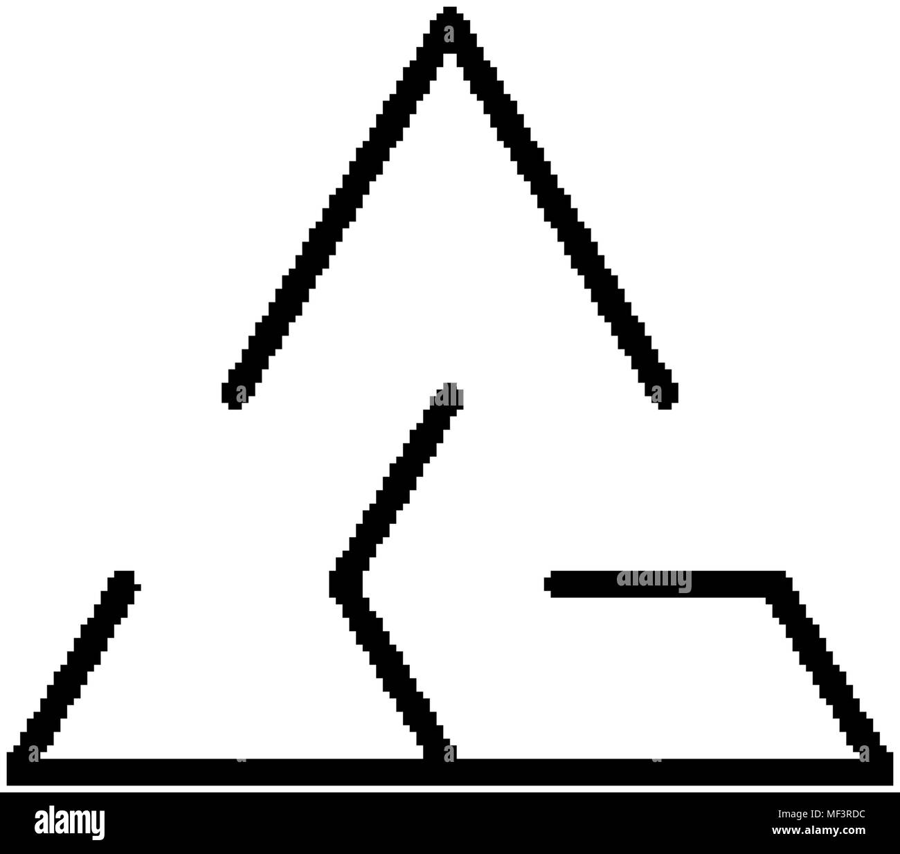 Lineart maze logo design. Black triangular simple intricacy illustration Stock Vector