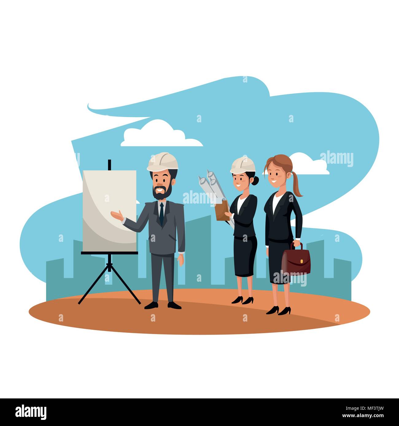 Architect and engineers teamwork Stock Vector Image & Art Alamy