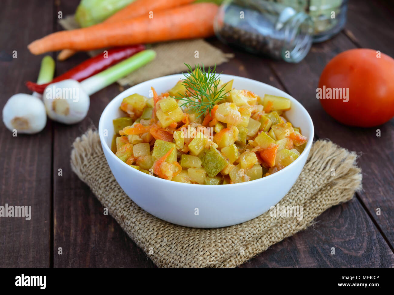 Ragout from zucchini, carrots and tomatoes. Recipes of vegetable stew Ragout from zucchini, carrots and tomatoes. Recipes of vegetable stew
