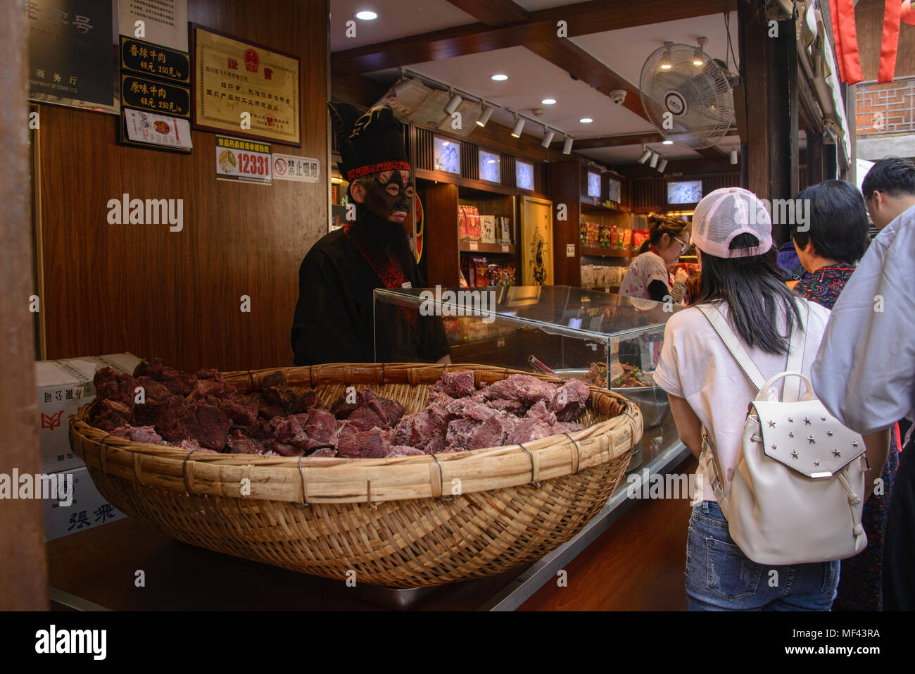 Mutton on sale on Jinli Ancient Street, Chengdu Stock Photo