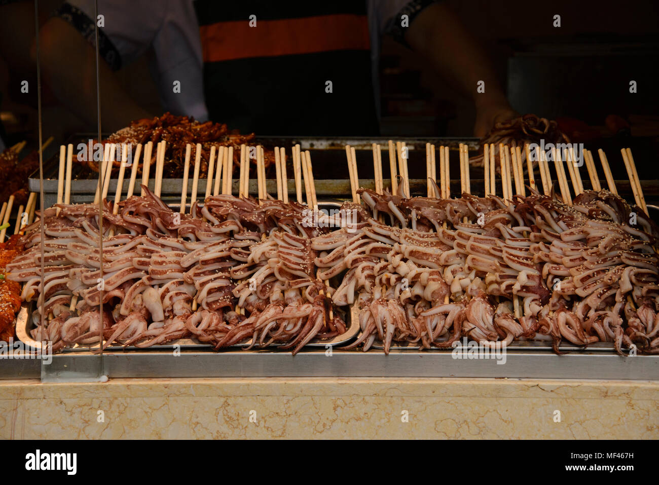 Skewers for sale on Jinli Ancient Street, Chengdu, China Stock Photo