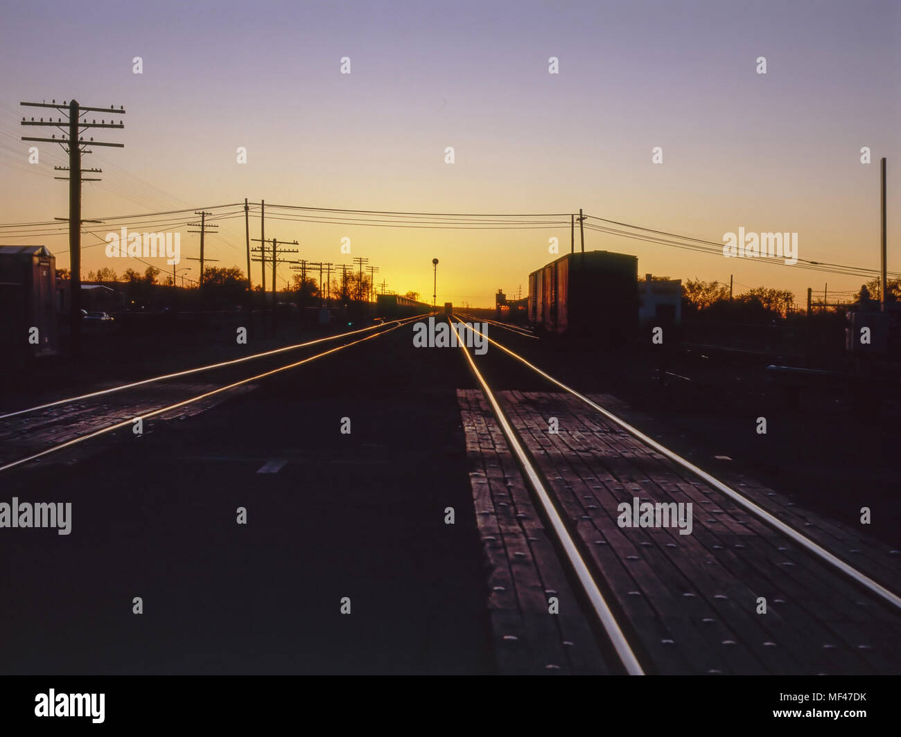 Railroad at sunset, Arizona Stock Photo - Alamy