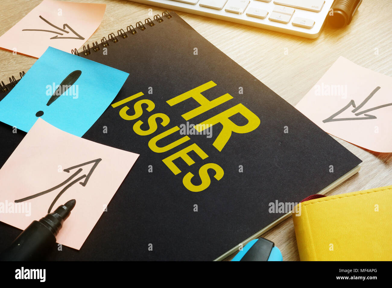 Book about HR issues on a desk. Stock Photo