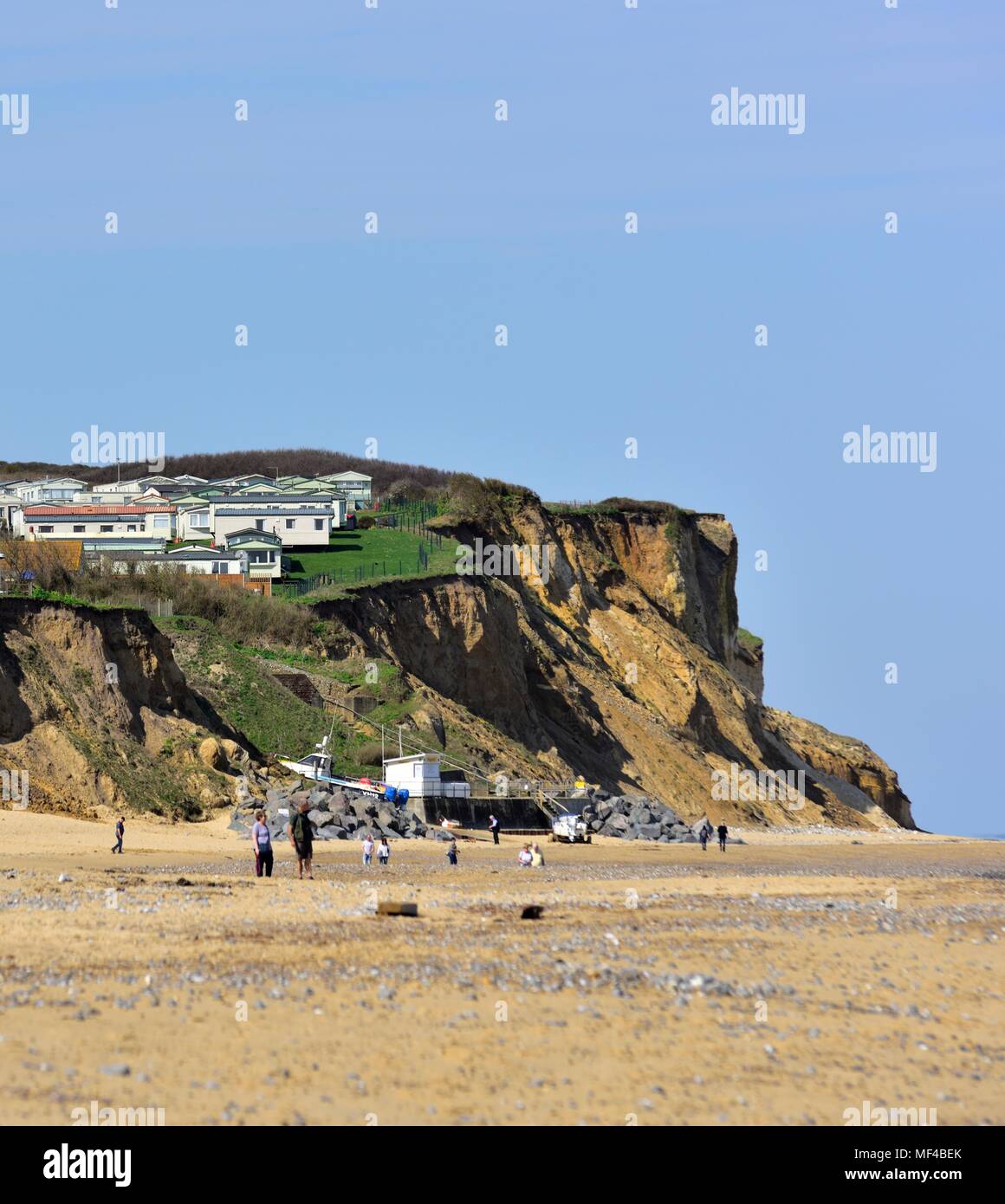 Holiday caravans close to the cliff edge East Runton Cromer Norfolk England UK Stock Photo Alamy