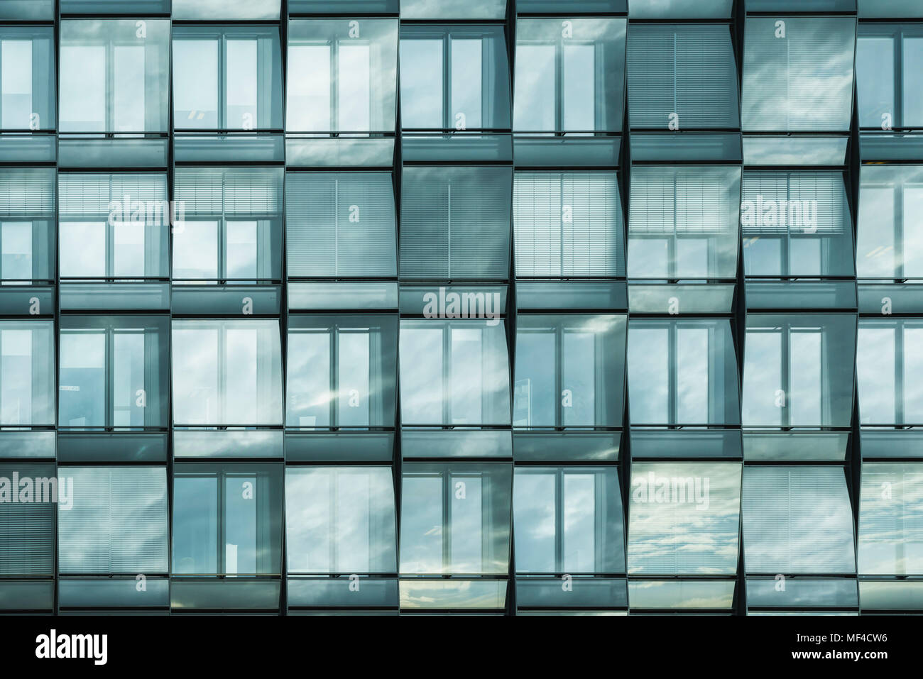 glass wall pattern of modern city building Stock Photo