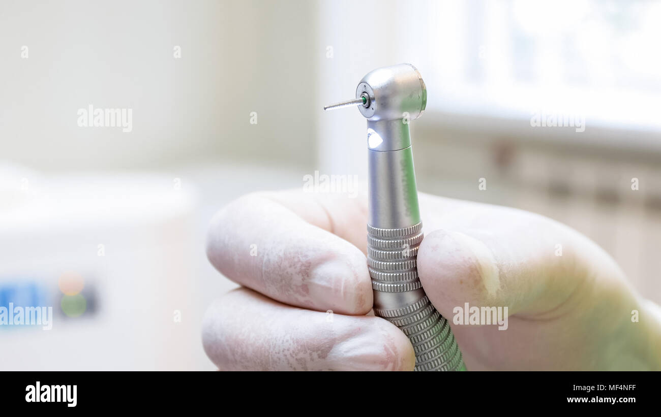macro image of dentist