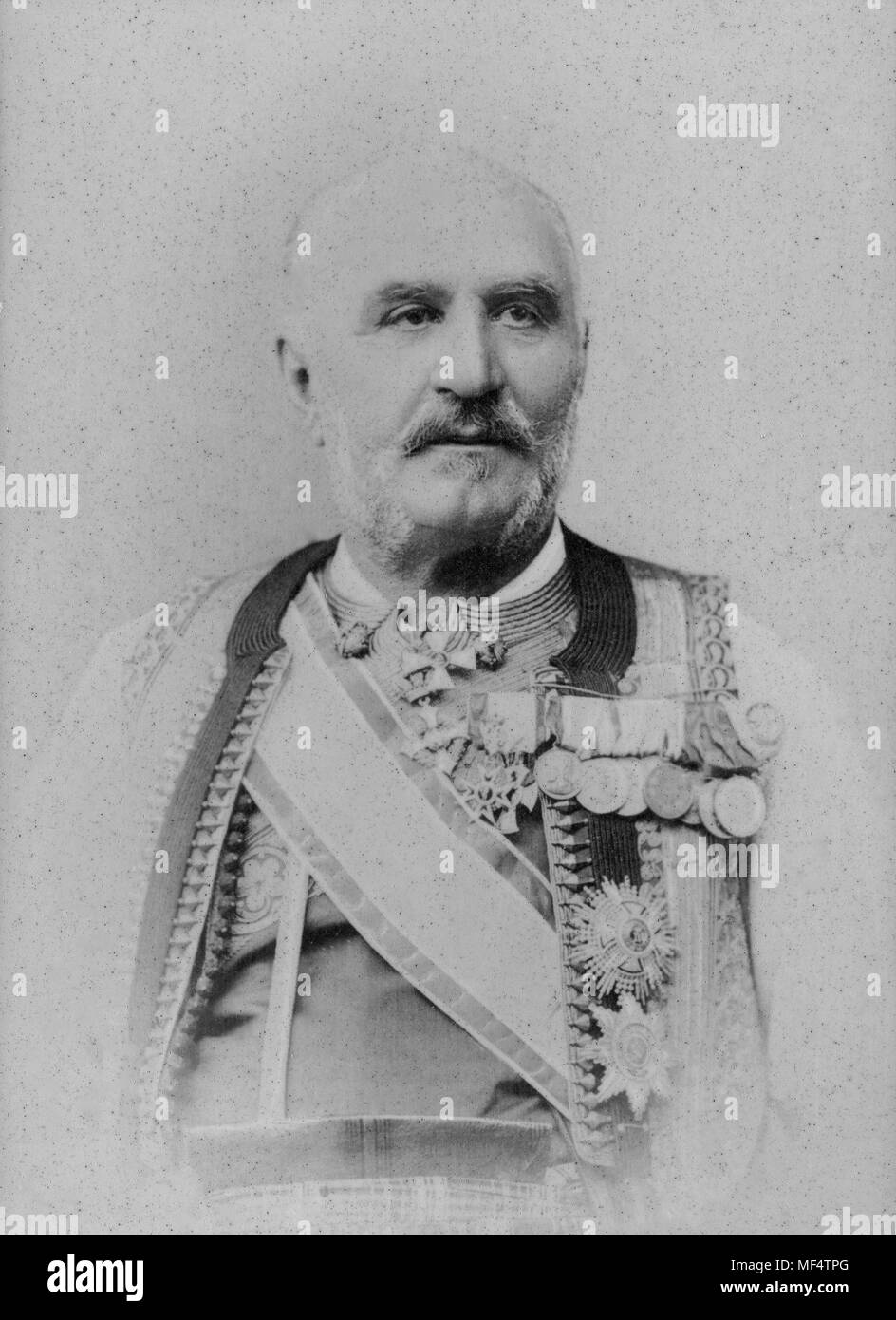 Portrait of Nicolas 1st prince of Montenegro ( 1841 - 1921 )  -  anonymous photography Stock Photo