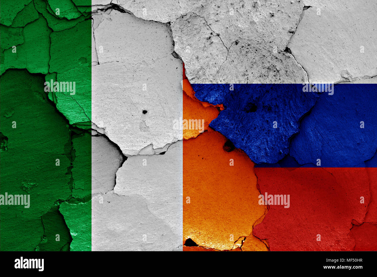 Premium Photo  Ireland flag ball smashing a russian ruble