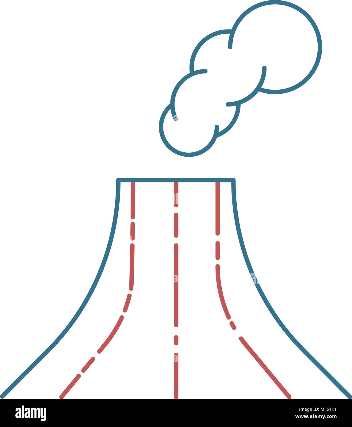 Volcano outline icon, vector icon, isolated on white background Stock ...