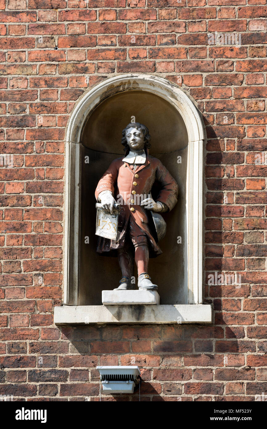 Statue on the Corporation Charity School, Northampton, Northamptonshire