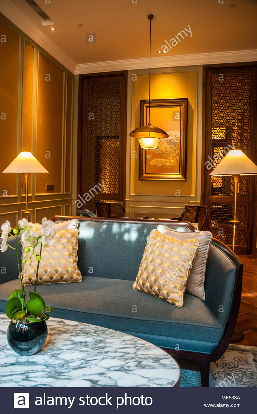 Living Room Of One Of The Capella Hotel Villas At Jian Ye Li - 