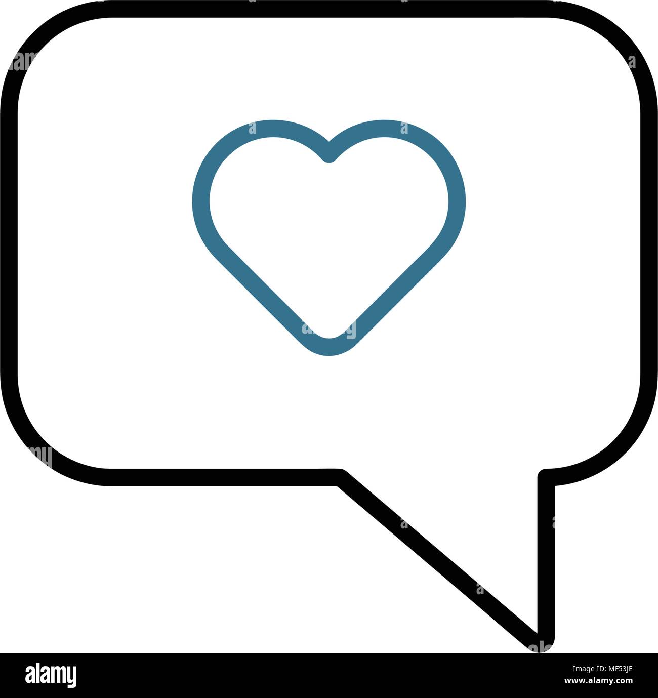Chat and heart icon, vector icon, isolated on white background Stock ...