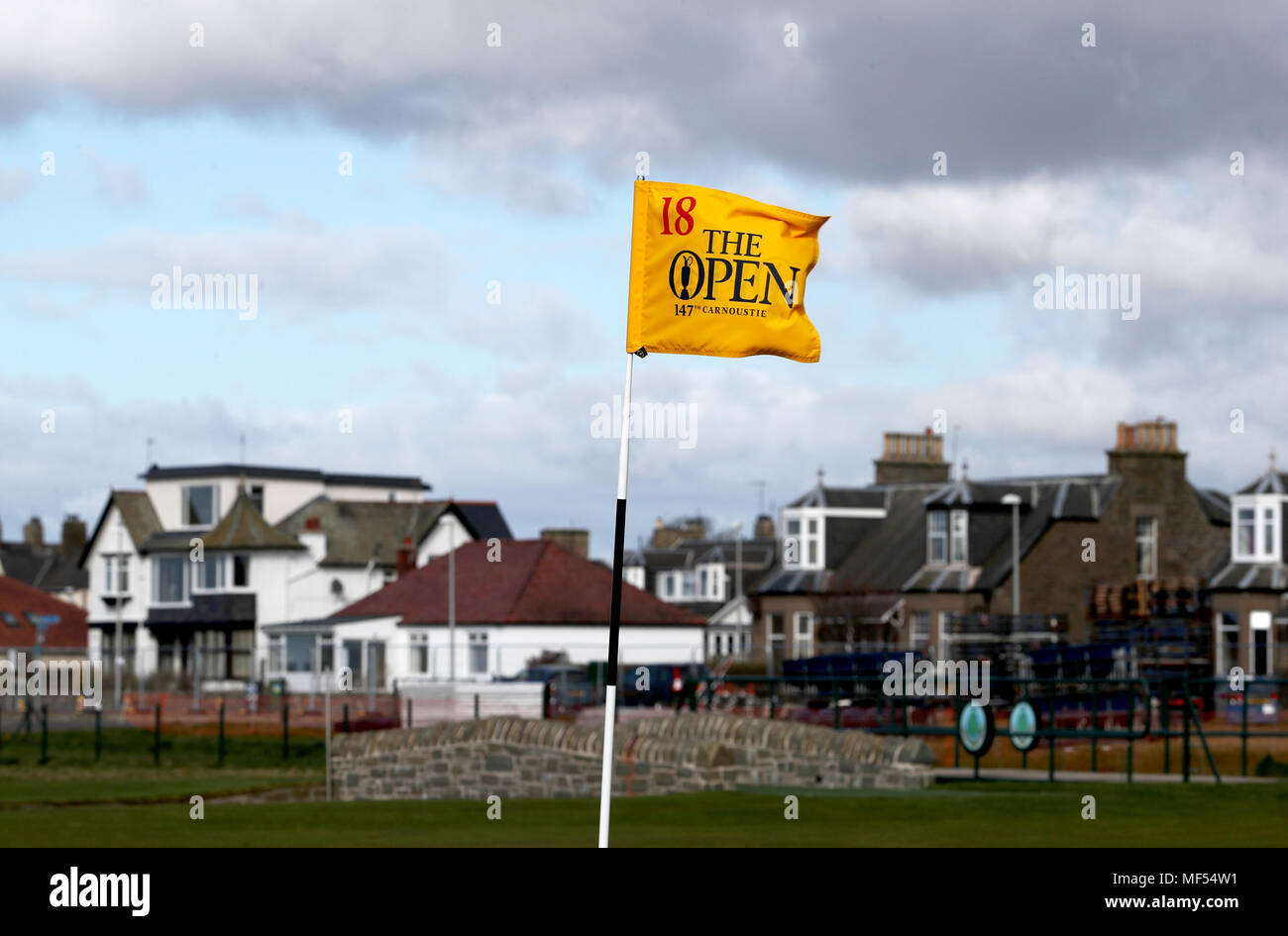 Flag On The 18th Green During The Open Championship Media Day At Carnoustie Golf Club Press Association Photo Picture Date Tuesday April 24 2018 Photo Credit Should Read Jane Barlow Pa Wire Restrictions