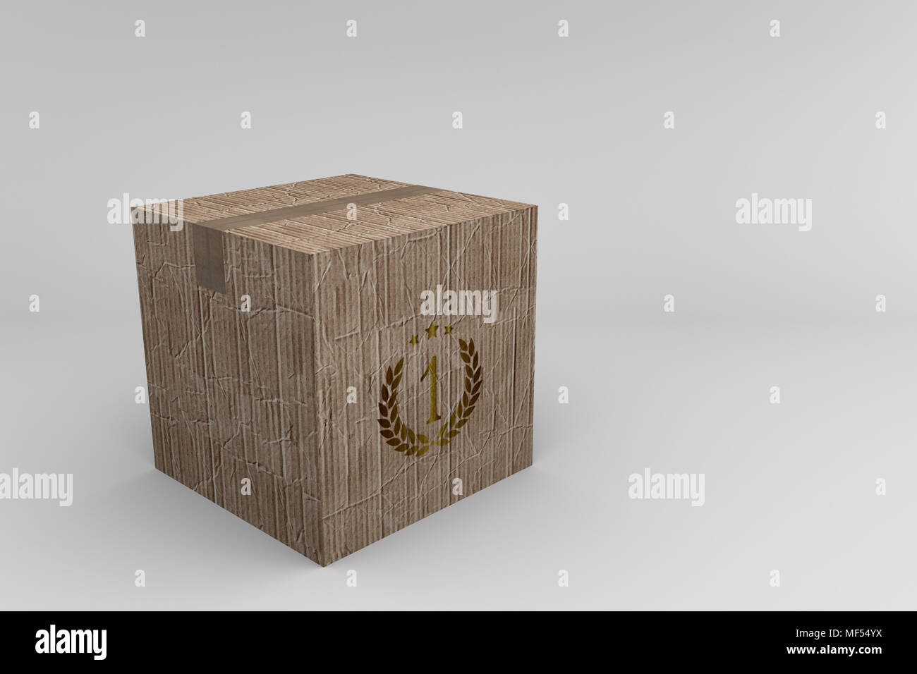 3d illustration of a cardboard box isolated on white background Stock ...