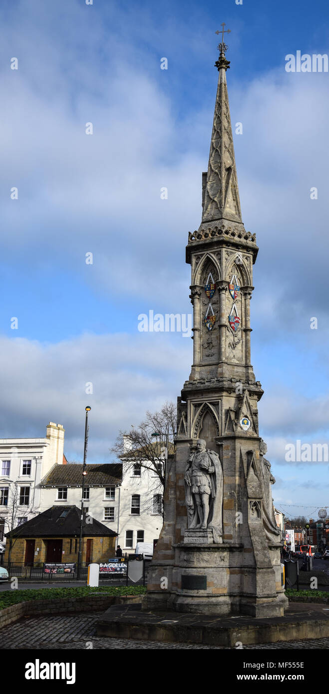 Banbury, England - November 29 2017:   The memorial known as Banbury Cross Stock Photo