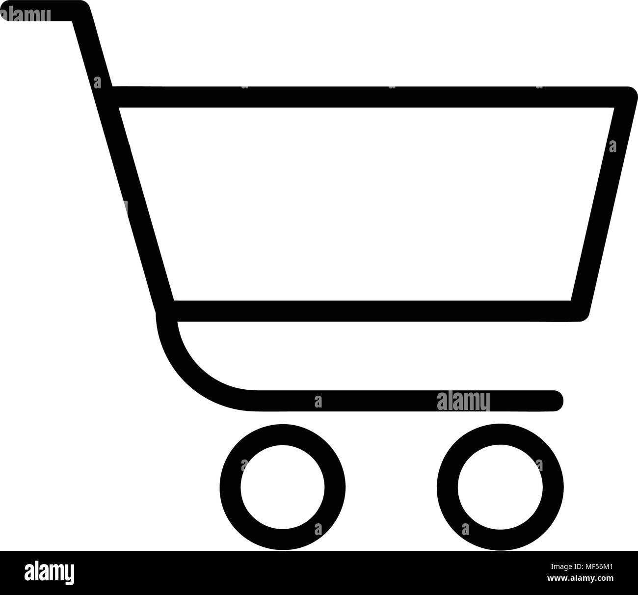 Shopping cart icon, isolated on white background Stock Vector Image ...