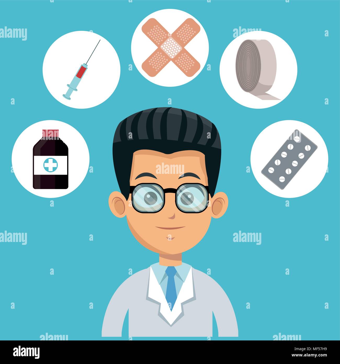 Doctor cartoon with medical symbols Stock Vector Image & Art Alamy