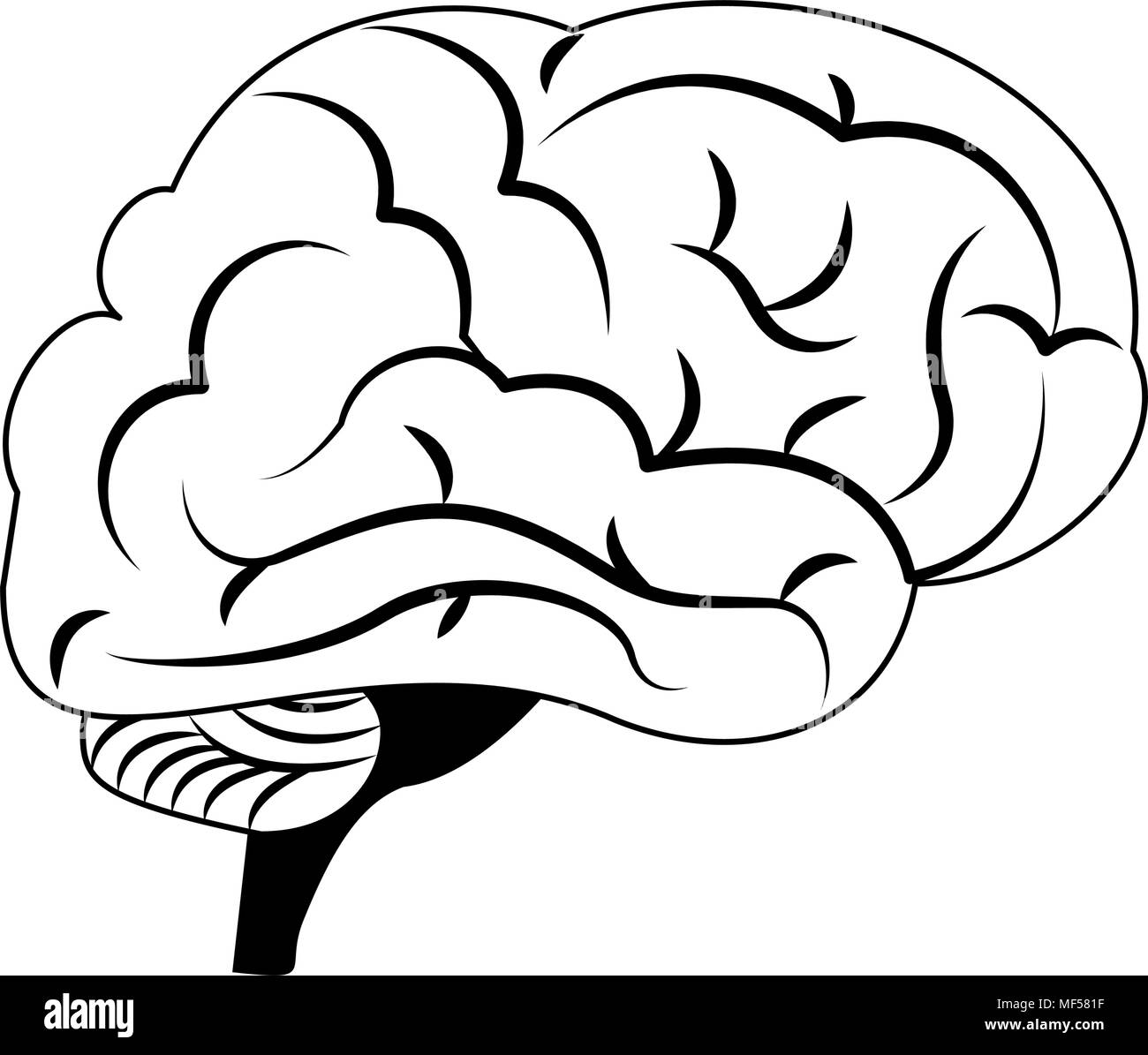 Human brain isolated on black white colors Stock Vector Image & Art - Alamy