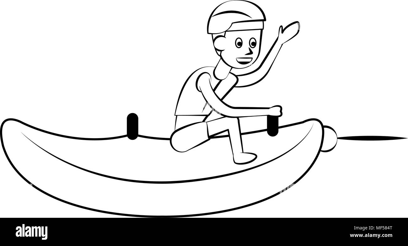 Banana boat Water sport on black white colors Stock Vector Image & Art ...
