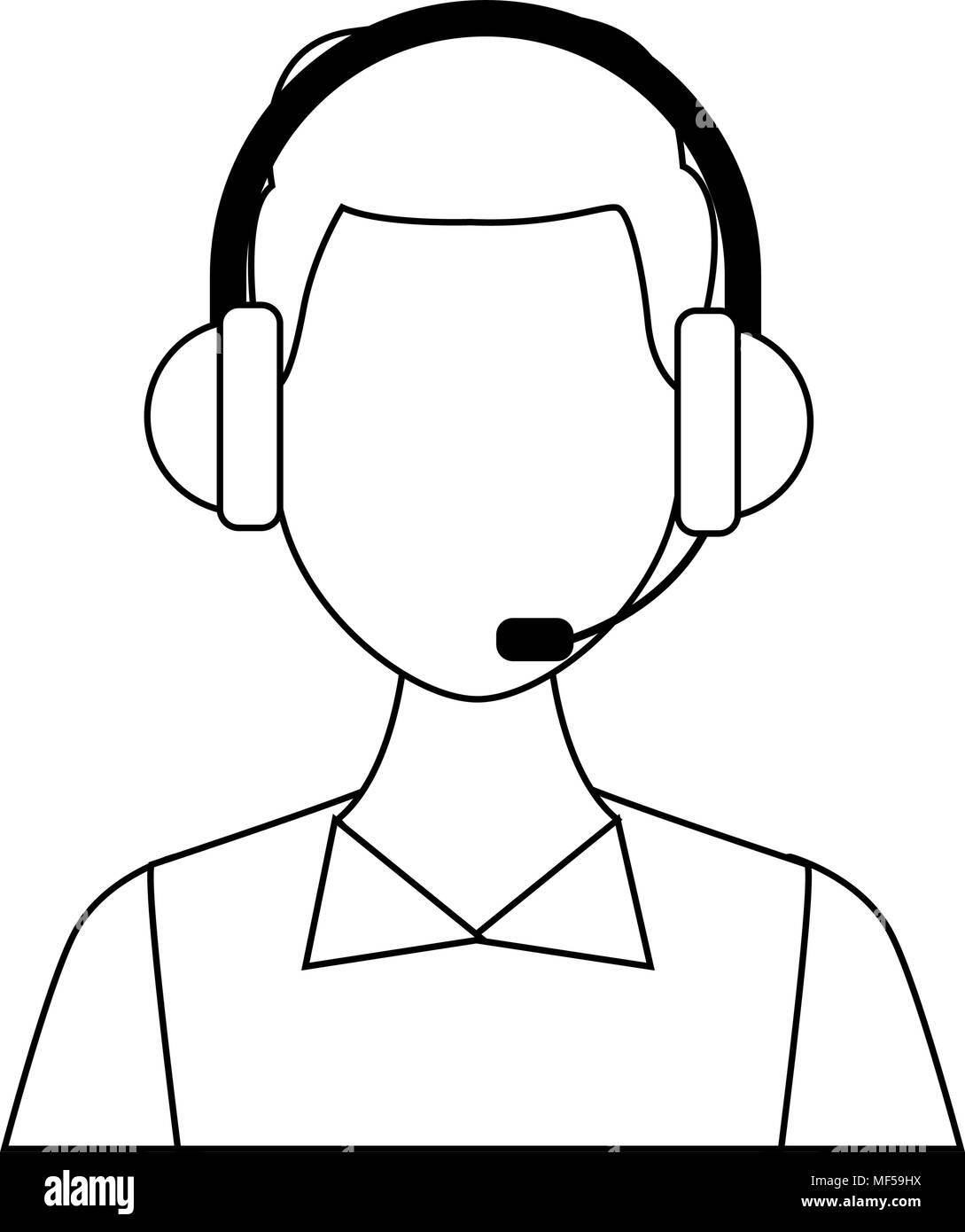 Happy man call center Black and White Stock Photos & Images - Alamy