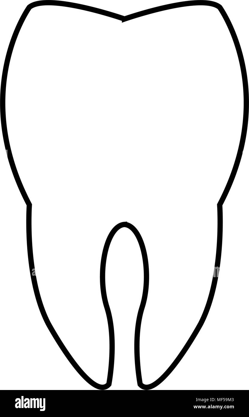 Tooth isolated symbol on black and white Stock Vector Image & Art - Alamy