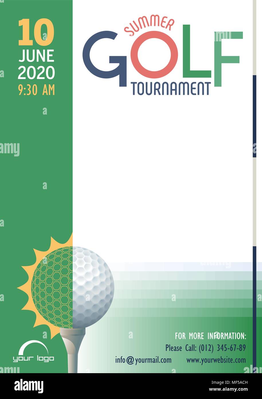 Golf Poster Vector. Golf Ball. Vertical Design For Sport Bar