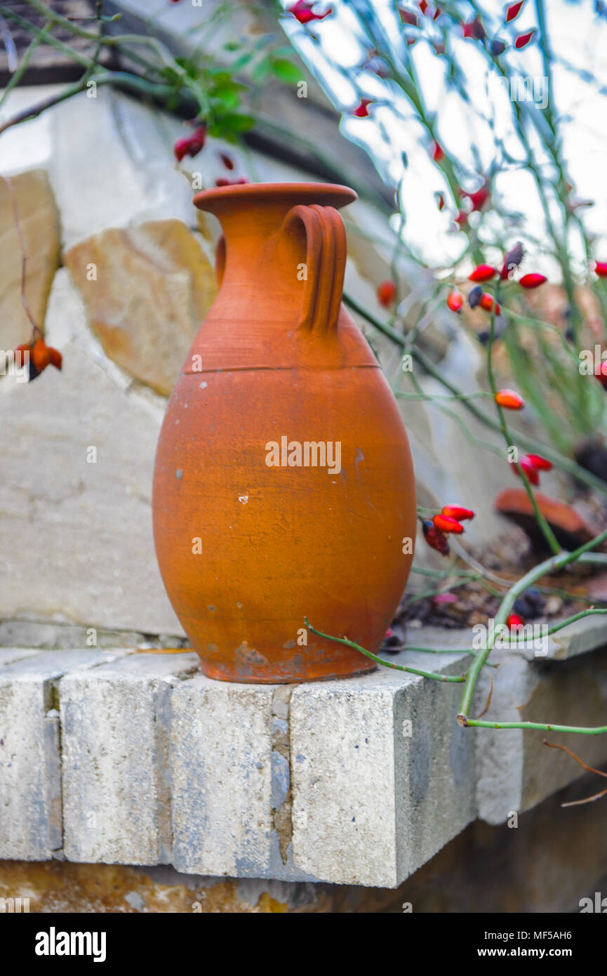 Decorative brown vase for flowers Stock Photo Alamy