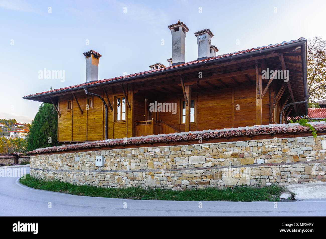 Traditional style of a Bulgarian house in a small village Stock Photo ...