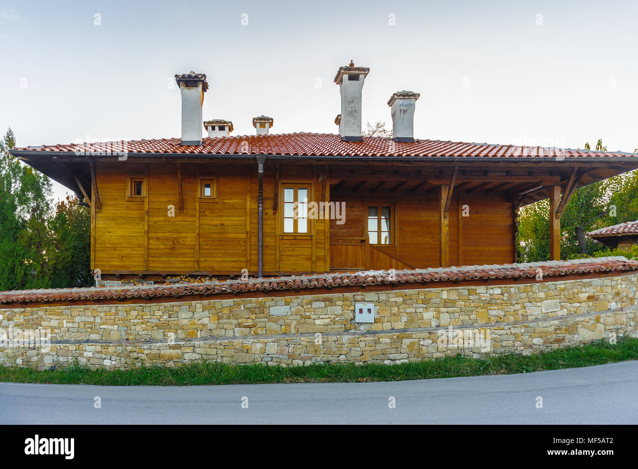 Traditional style of a Bulgarian house in a small village Stock Photo ...