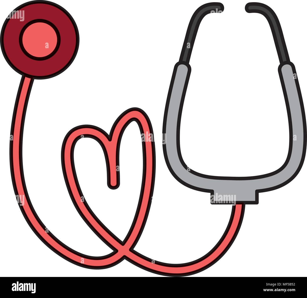 color medical stethoscope instrument to heartbeat sign vector illustration Stock Vector
