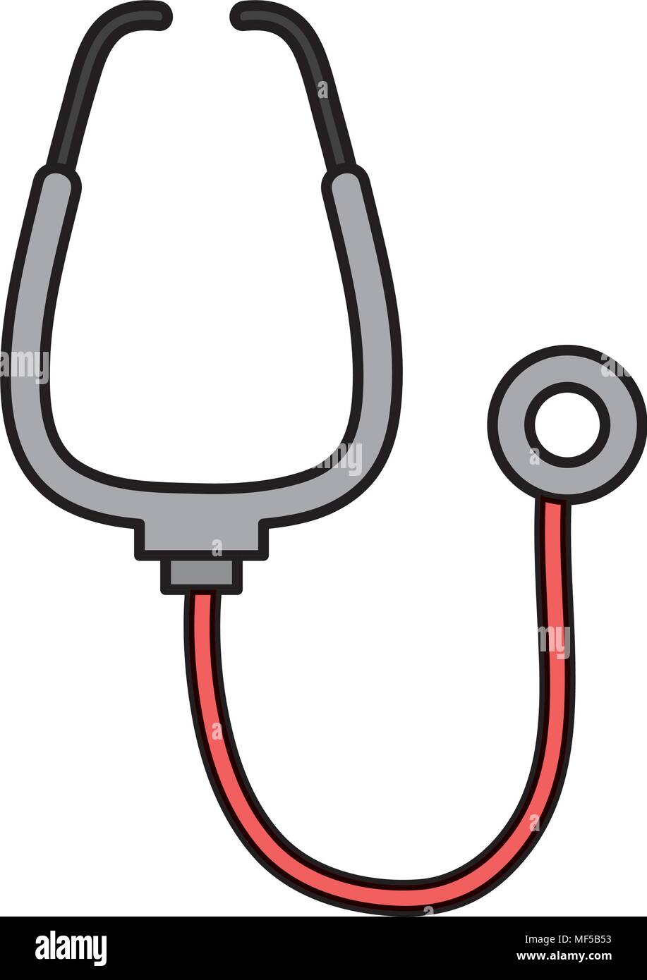 color medical stethoscope tool to rhythm care vector illustration Stock Vector