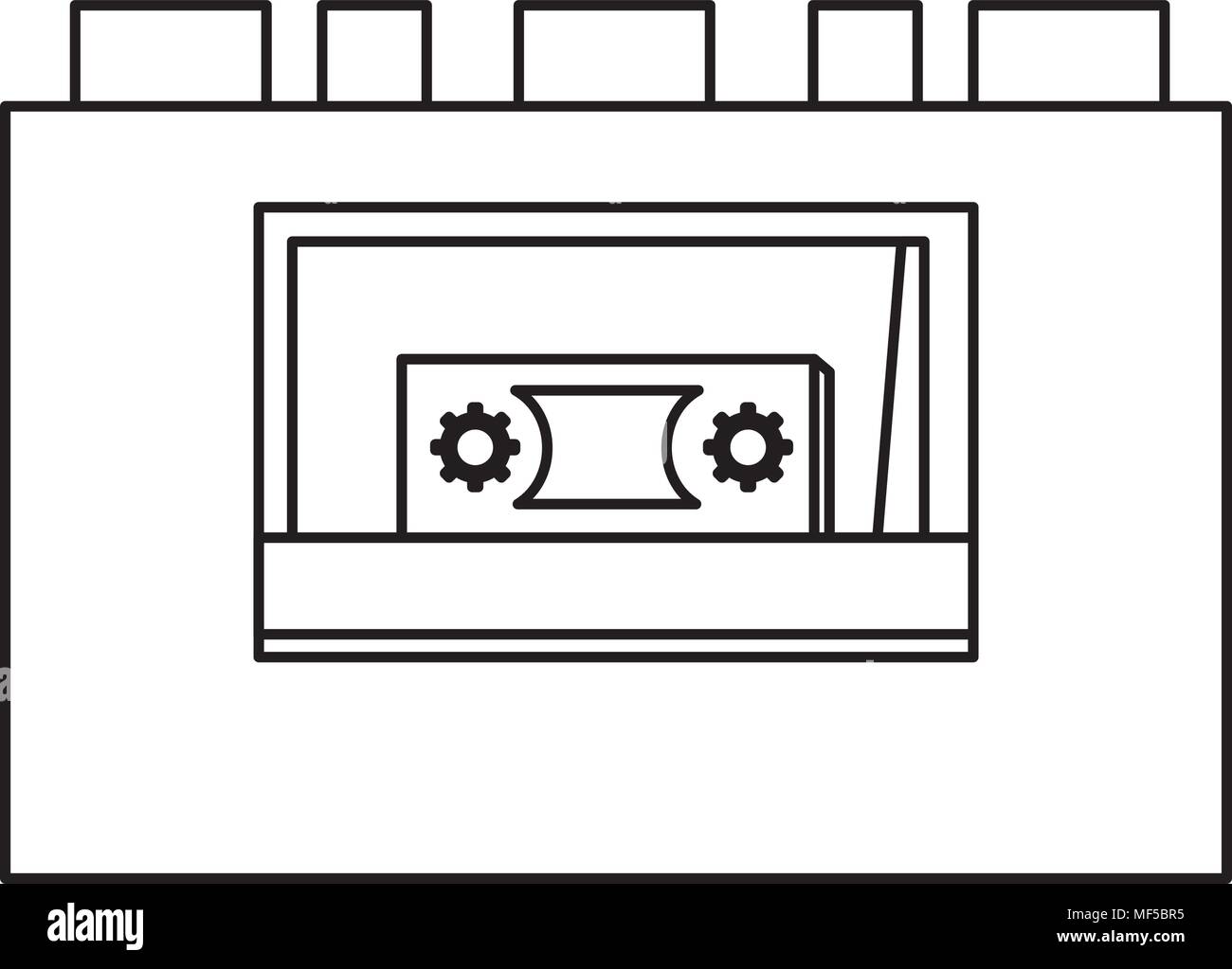 cassette music player icon over white background, vector illustration ...