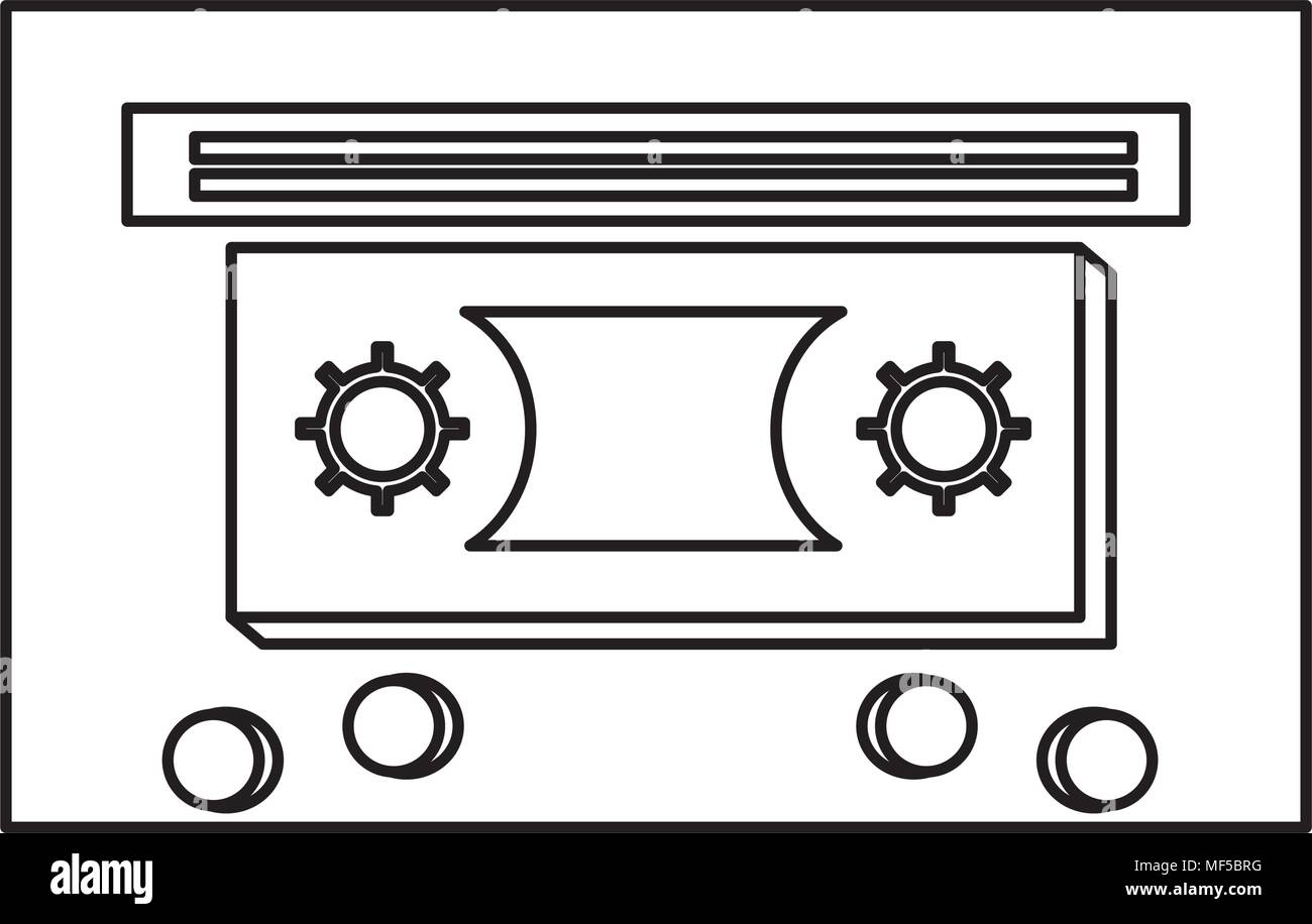 retro cassette icon over white background, vector illustration Stock ...