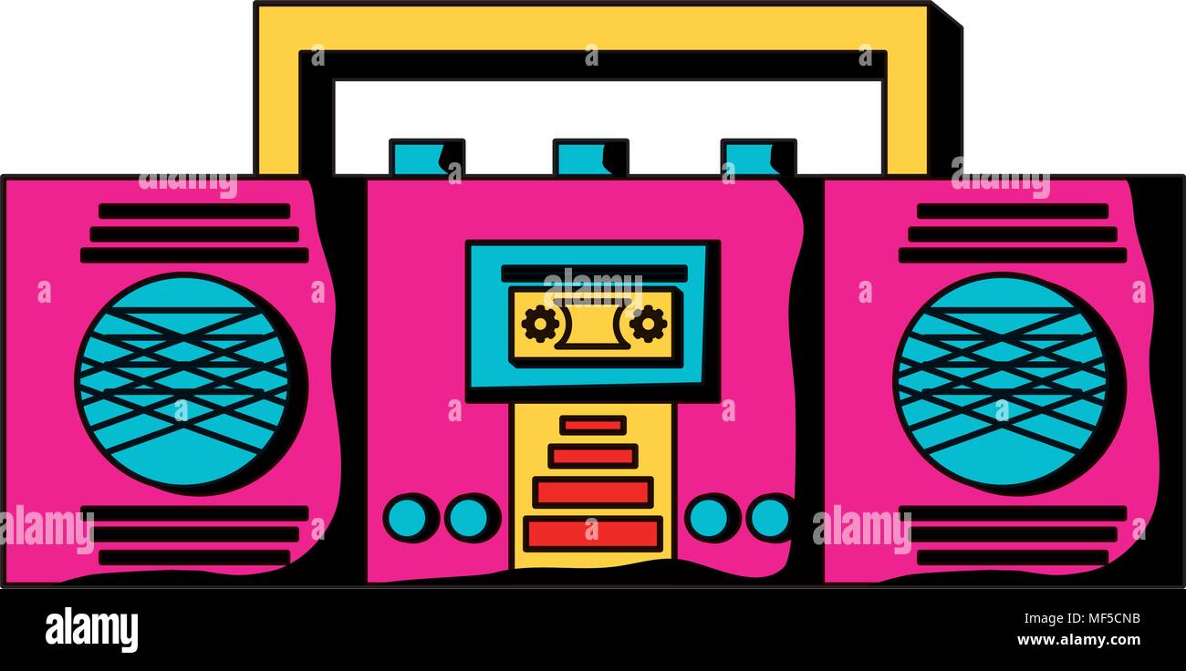 boombox stereo icon over white background, colorful design. vector ...