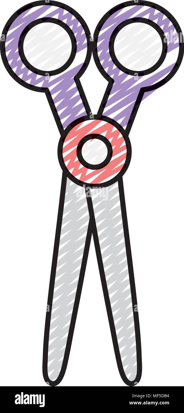 doodle scissors object to cut art decoration Stock Vector Image & Art