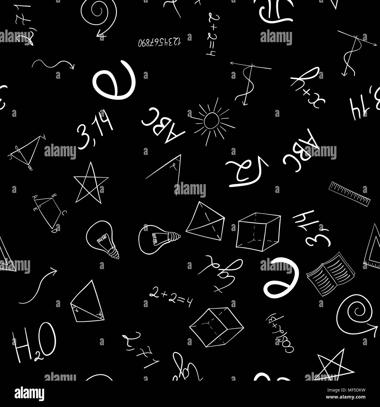 abstract vector school doodles seamless pattern Stock Vector Image ...