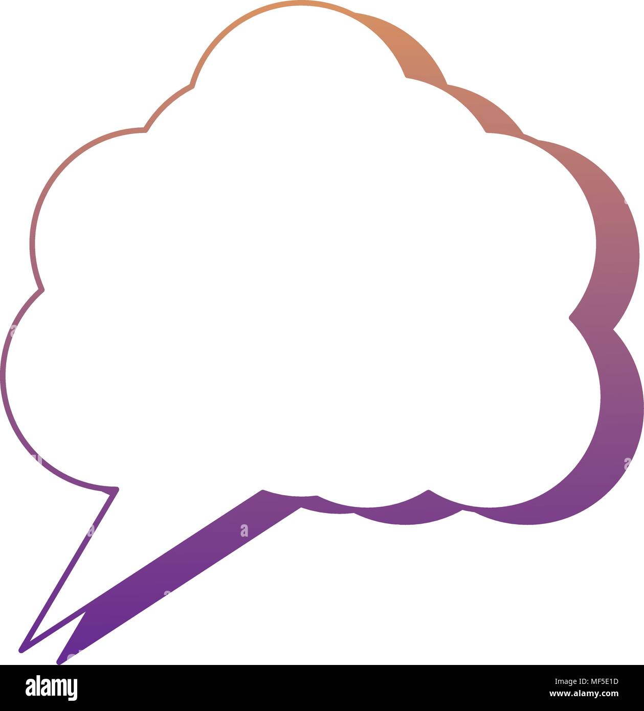 speech bubble with cloud shape icon over white background, colorful ...
