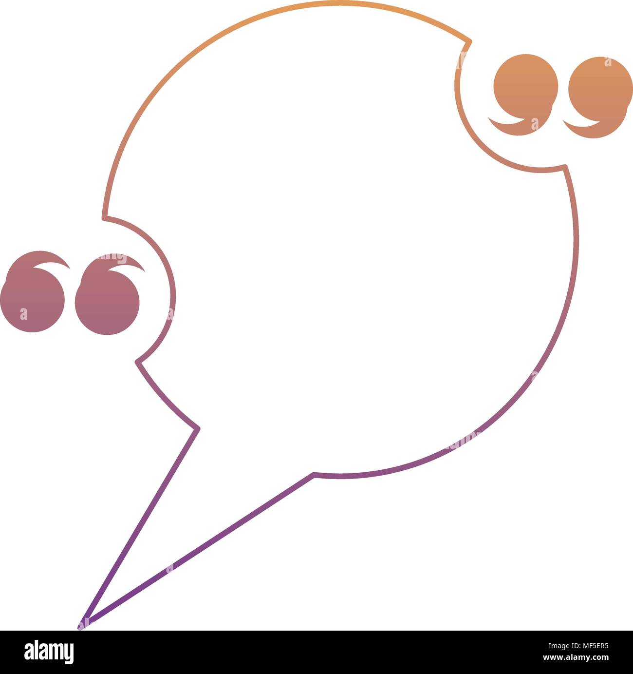 speech bubble with quotation marks icon over white background, colorful ...