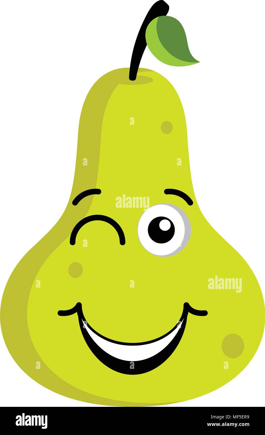 Happy pear emoticon Stock Vector Image & Art - Alamy