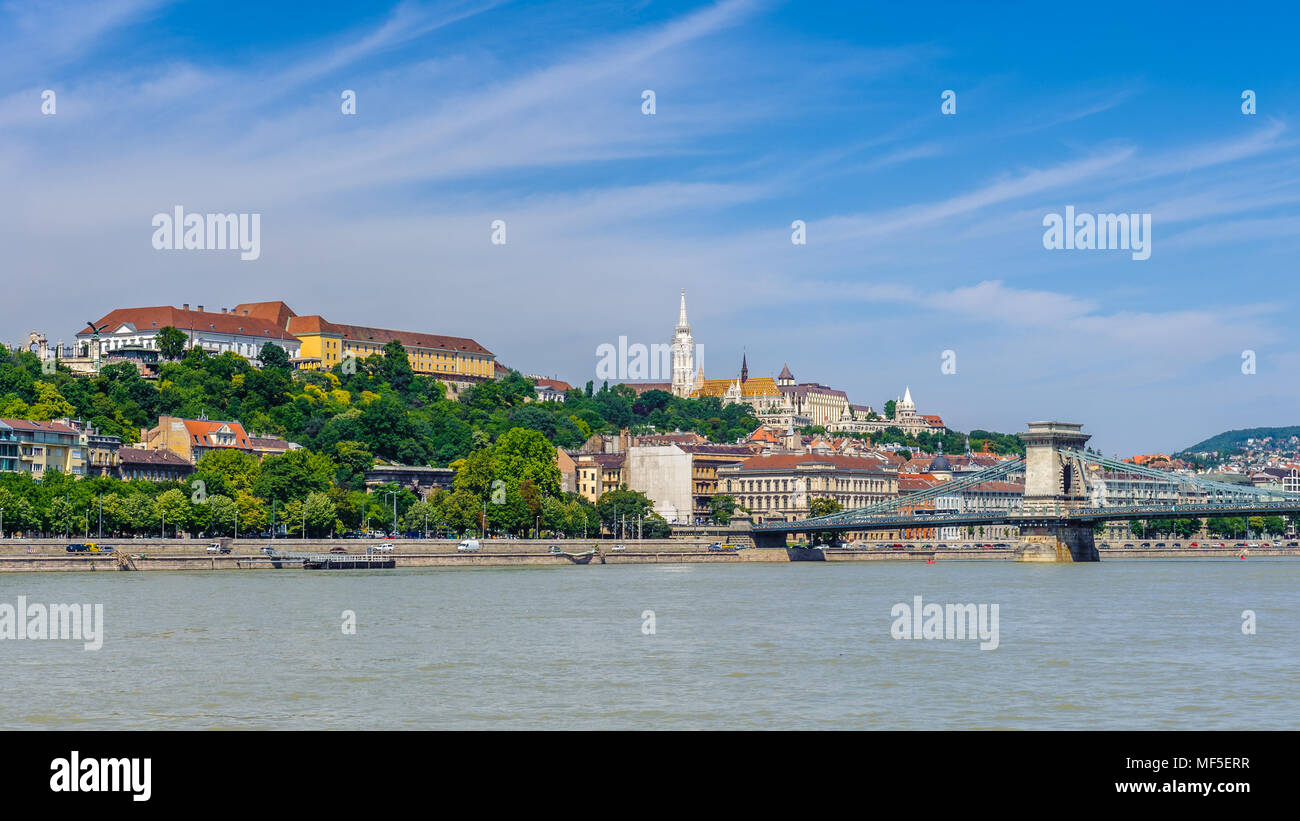 Panorama of the Buda Side of Budapest with Saint Matthias Church ...