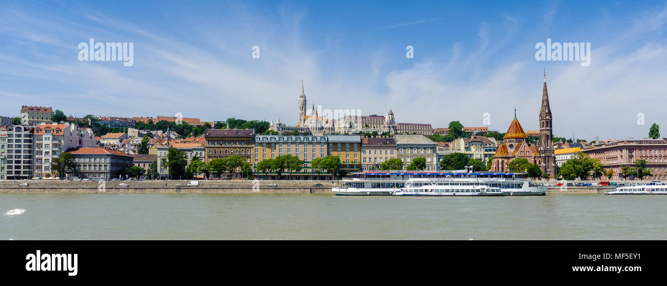 Amazing panoramic view of the Buda Side of Budapest, Hungary Stock ...