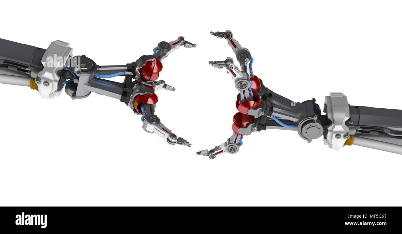 3d robotic hand, over white, isolated Stock Photo