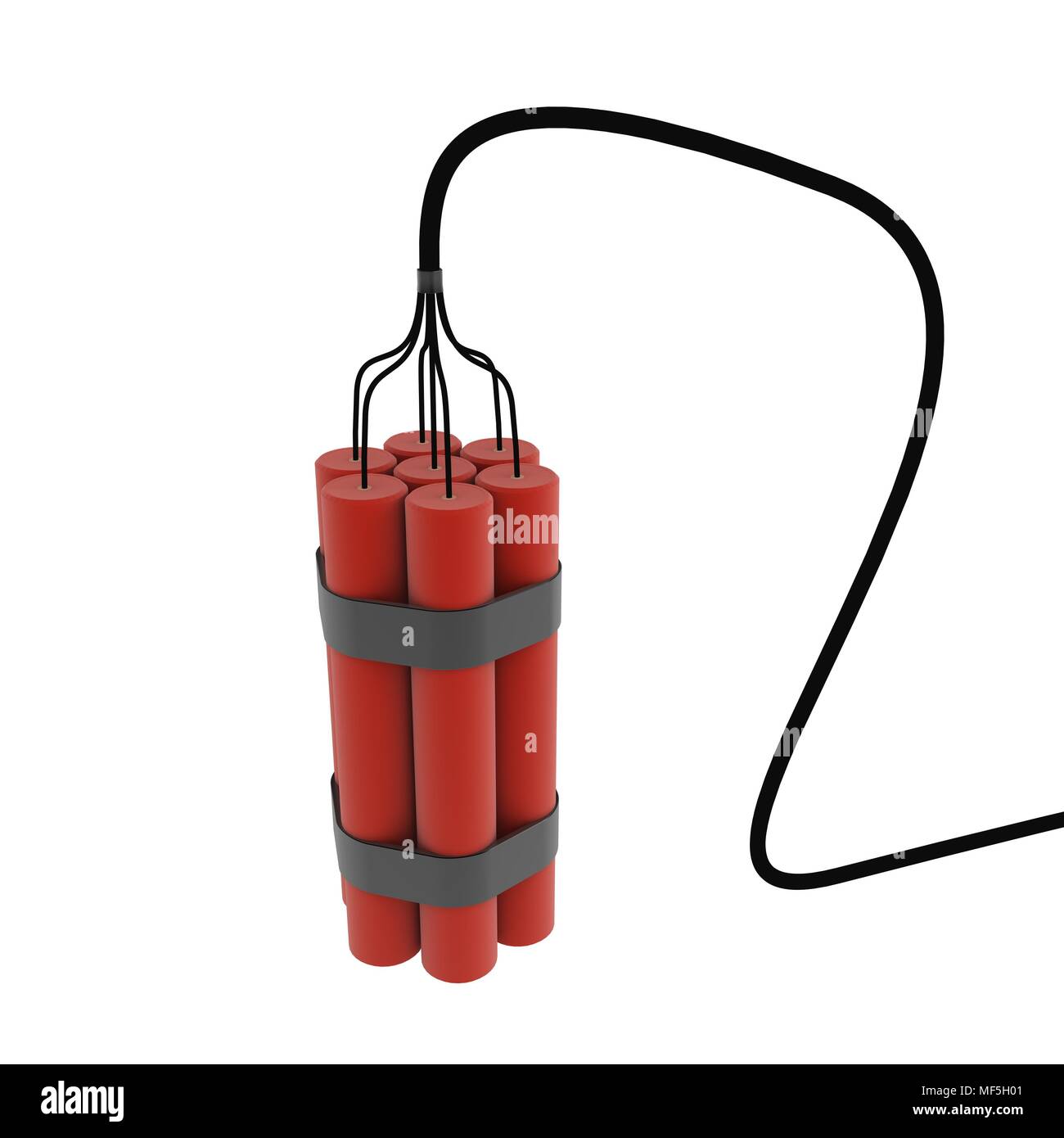 Red 3d cartoon explosive, over white, isolated Stock Photo - Alamy