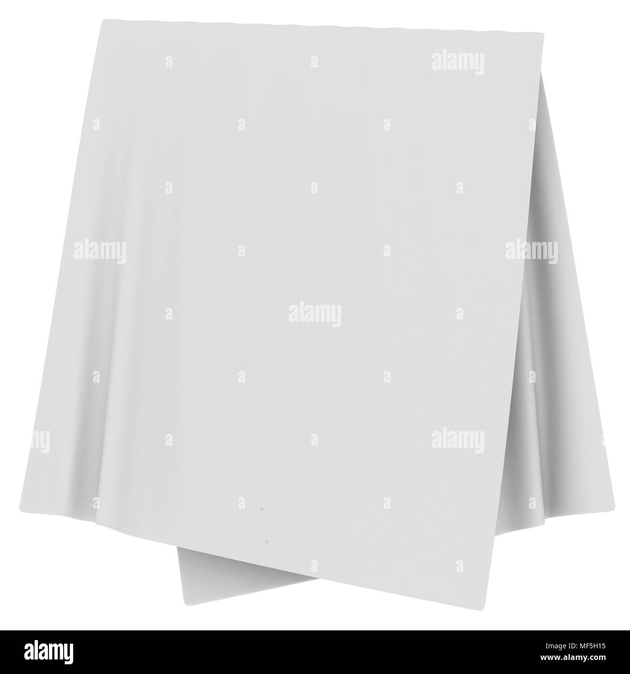 Hanging folded white 3d illustration cloth, isolated Stock Photo - Alamy