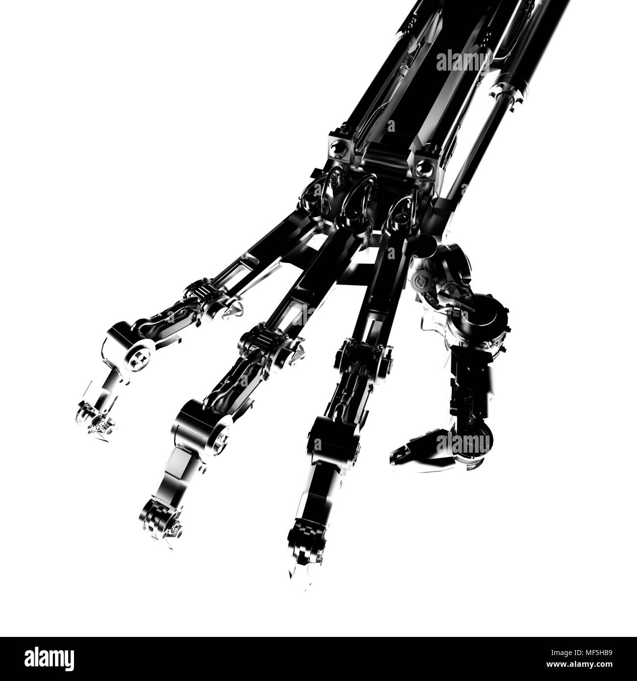 3d robotic arm, over white, isolated Stock Photo