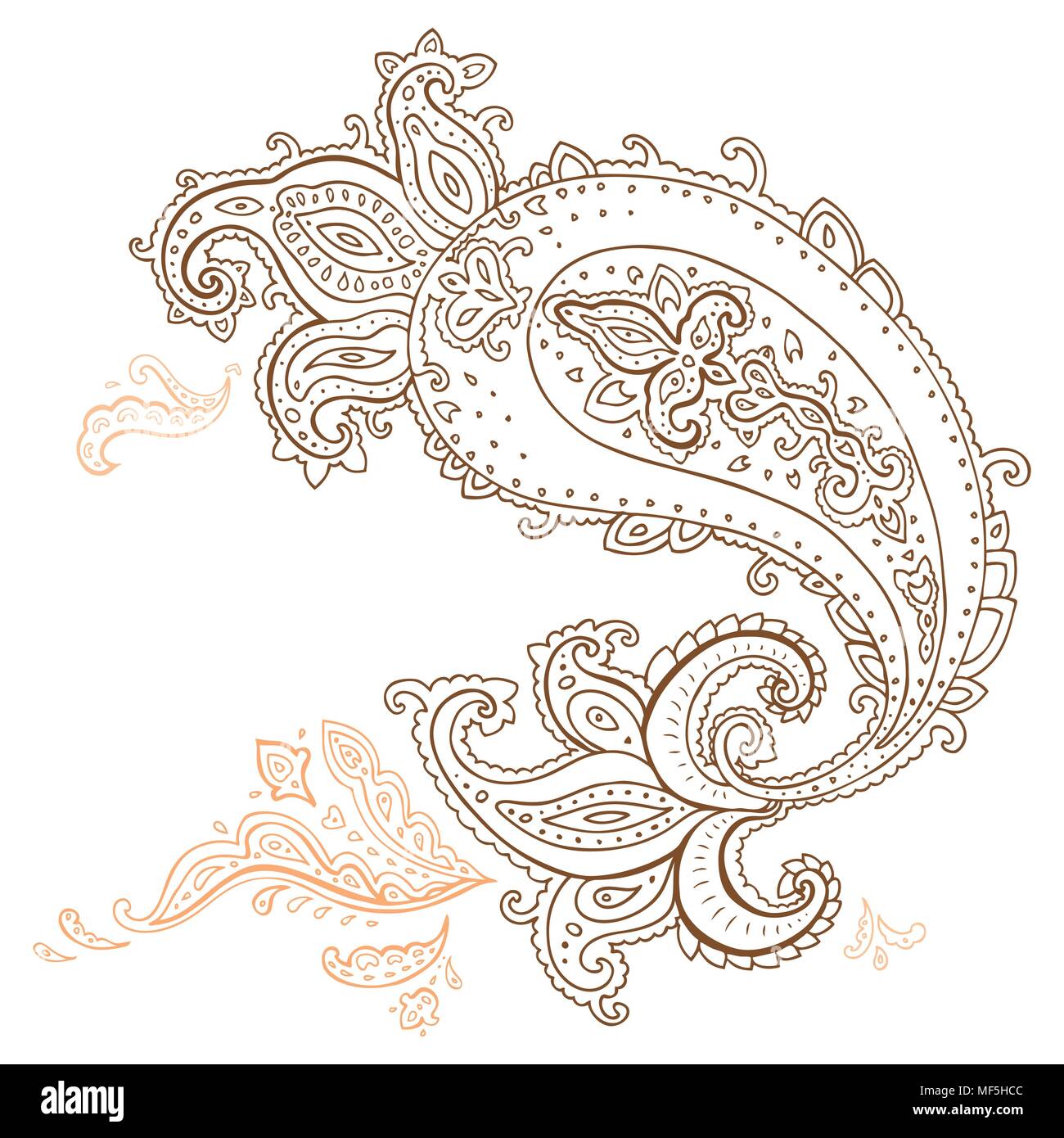 Hand Drawn Paisley ornament. Stock Vector