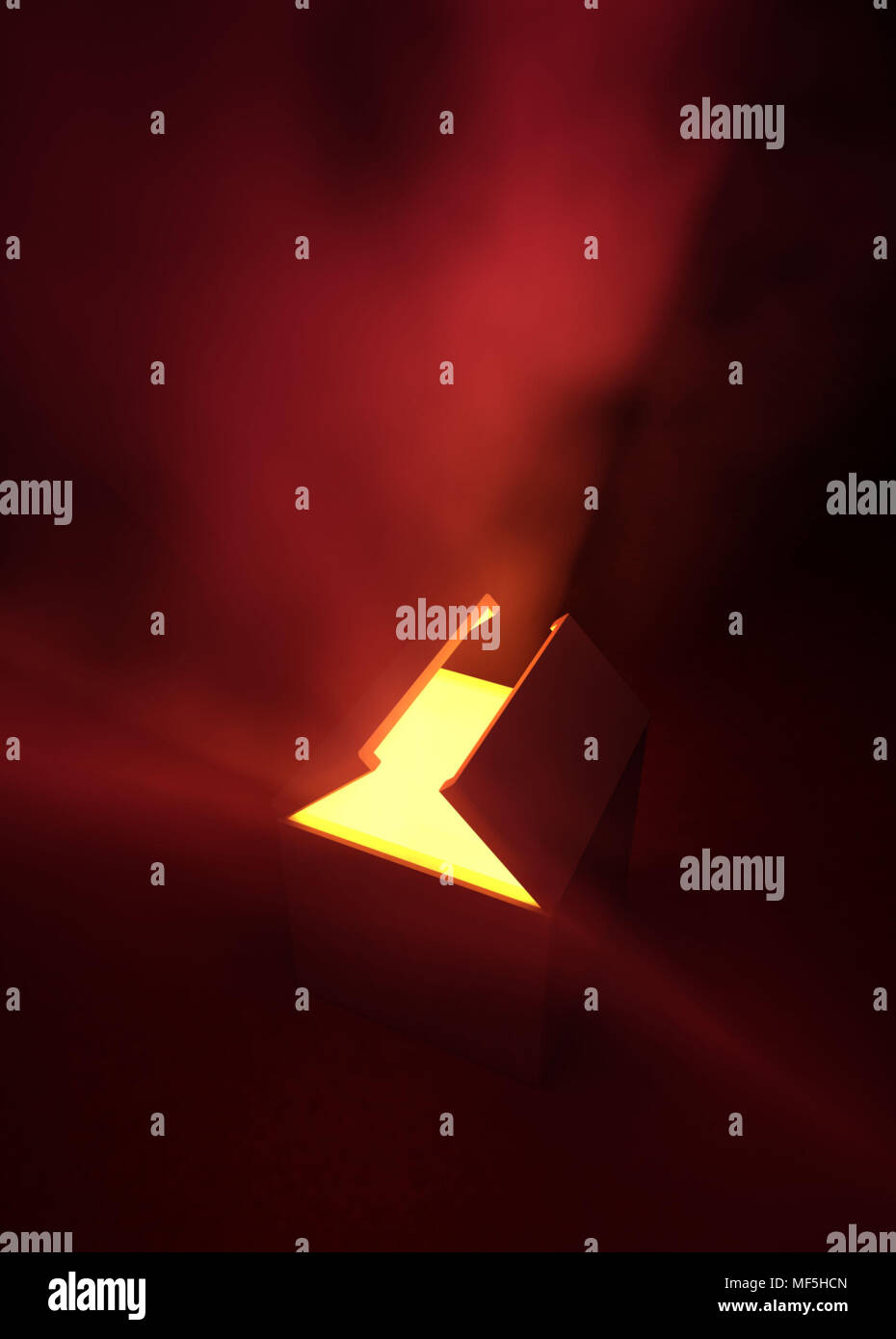 Opening 3d Box Light, close-up Stock Photo - Alamy